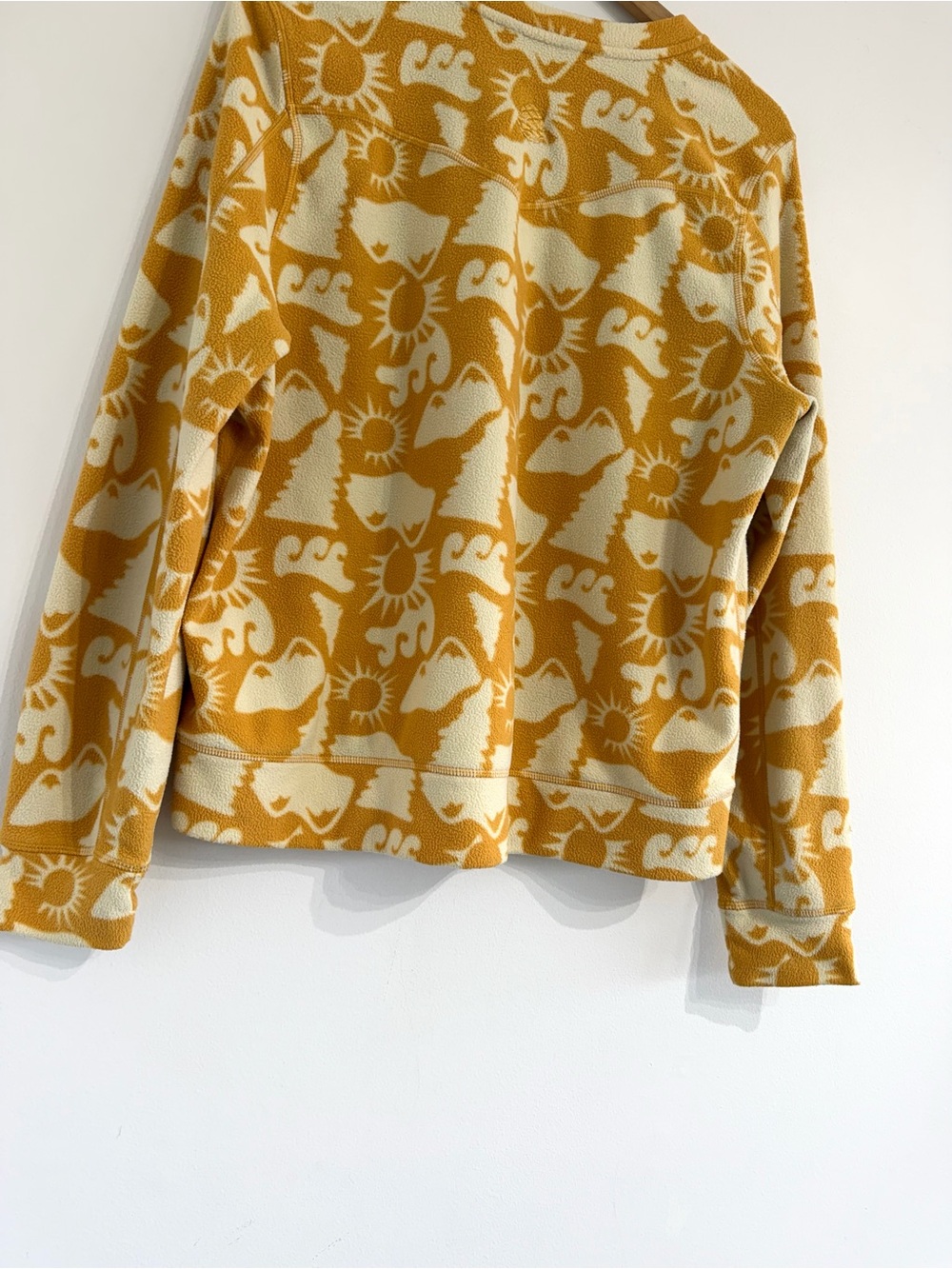 Stio fleece long sleeve tee shirt yellow pattern top - Picture 6 of 9